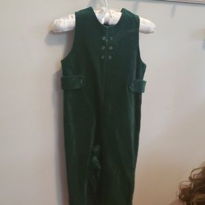 Green velvet Jon jon with button detail